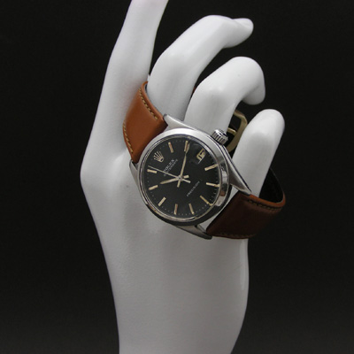 ロレックス オイスターデイト 黒文字盤 ボーイズサイズ 分解掃除済み