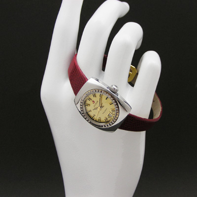 ラドー カラヤ デイト ゴールド文字盤 自動巻 レディースウオッチ