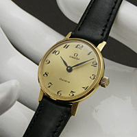 オメガ ジュネーブ シャンパンゴールドダイアル ブレゲ数字 レディースウオッチ