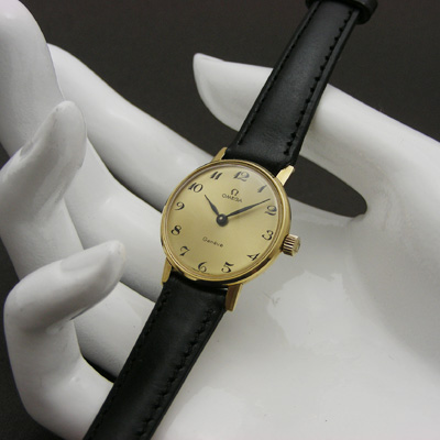 オメガ ジュネーブ シャンパンゴールドダイアル ブレゲ数字 レディースウオッチ
