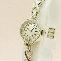 ジラール・ペルゴ ダイヤ装飾 14KWG プリズム風防 レディースウオッチ 分解掃除済み