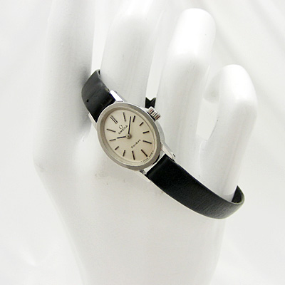 オメガ ジュネーブ オーバルケース レディースウオッチ オリジナルベルト＆尾錠 美品