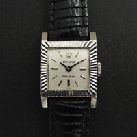 ロレックス スクエアフェイス 18KWG レディースウオッチ 分解掃除済み