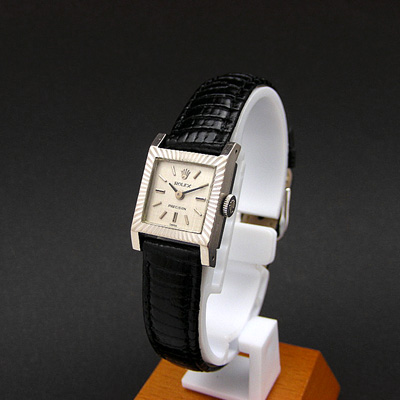 ロレックス スクエアフェイス 18KWG レディースウオッチ 分解掃除済み