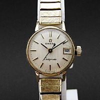 オメガ レディーマチック デイト 艶消し文字盤 レディースウオッチ