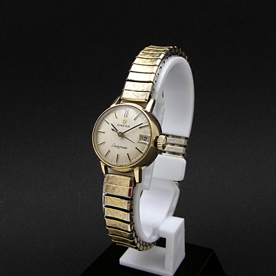 オメガ レディーマチック デイト 艶消し文字盤 レディースウオッチ
