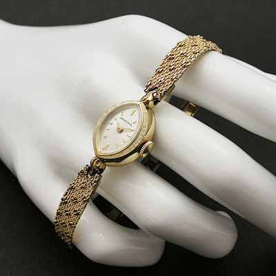 ロンジン アーモンドケース 10KGF レディースウオッチ デッドストック