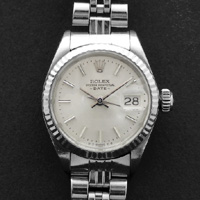 ロレックス オイスターパーペチュアル デイト レディース シルバー文字盤 Ref.6917 分解掃除済み