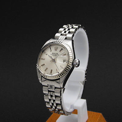 ロレックス オイスターパーペチュアル デイト レディース シルバー文字盤 Ref.6917 分解掃除済み