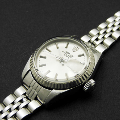 ロレックス オイスターパーペチュアル デイト レディース シルバー文字盤 Ref.6917 分解掃除済み 02