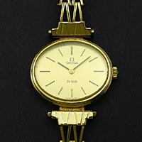 オメガ デ・ビル シャンパンゴールドダイアル オーバルケース レディースウオッチ