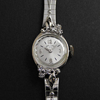 レディー・エルジン ダイヤ装飾 14KWG レディースウオッチ