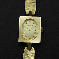 ロンジン スクエアケース＆オーバルフェイス 14K レディースウオッチ