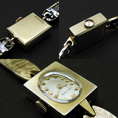 ロンジン スクエアケース&オーバルフェイス 14K レディースウオッチ 03