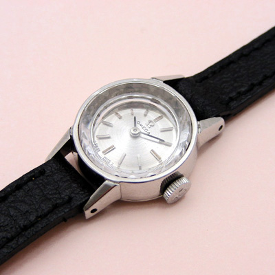 オメガ プリズム風防 シルバー文字盤 レディースウオッチ 分解掃除済み