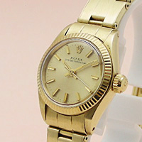 ロレックス オイスターパーペチュアル レディース 14KYG Ref.6719 リベットブレス仕様