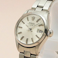 ロレックス オイスターパーペチュアル デイト レディース シルバー文字盤 Ref.6516 分解掃除済み