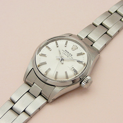 ロレックス オイスターパーペチュアル デイト レディース シルバー文字盤 Ref.6516 分解掃除済み