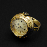 セイコー 18K アンティークリングウオッチ シャンパンゴールド文字盤