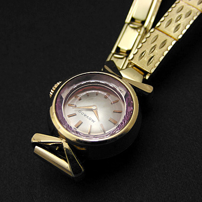 モバード ピンクプリズム風防 レディースウオッチ 分解掃除済み 02