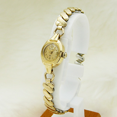 ブローバ 18金無垢 アンティーク 手巻き レディースウオッチ 分解掃除済み