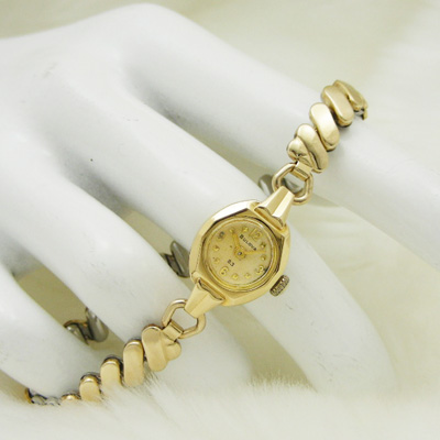 ブローバ 18金無垢 アンティーク 手巻き レディースウオッチ 分解掃除済み 02