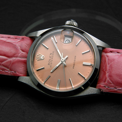 ロレックス オイスターデイト ボーイズ ピンクダイアル&ベルト Ref.6460 分解掃除済み 02