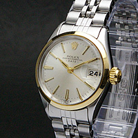 ロレックス オイスターパーペチュアル デイト レディース コンビ シルバー文字盤 Ref.6516 分解掃除済み