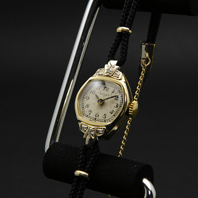 ロレックス 14K ダイヤ装飾 オリジナルダイアル レディースウオッチ 分解掃除済み