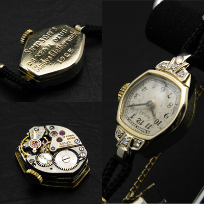 ロレックス 14K ダイヤ装飾 オリジナルダイアル レディースウオッチ 分解掃除済み 03