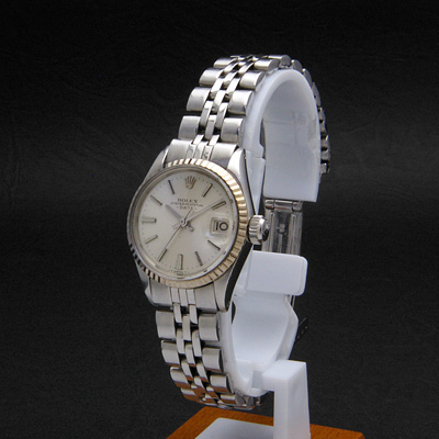 ロレックス オイスターパーペチュアル デイト レディース シルバー文字盤 Ref.6517 分解掃除済み