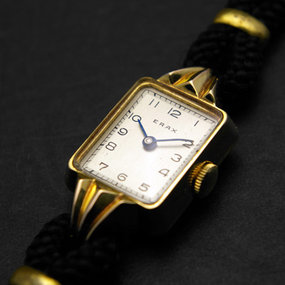 ERAX レディースアンティークウオッチ アラビア数字インデックス ブルースチールハンド 手巻き