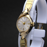 ブローバ レディースアンティークウオッチ アール・ヌーヴォーデザイン 10KRGP 手巻き