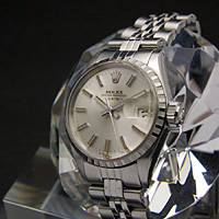 ロレックス オイスターパーペチュアル デイト レディース シルバー文字盤 Ref.6524 1966年製 分解掃除済み