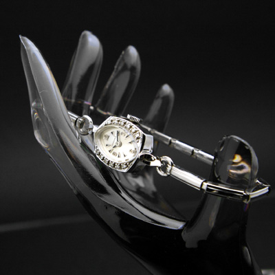 ロンジン ダイヤ装飾 14KWG アンティーク 手巻き レディースウオッチ 3・6・9・12インデックス 03