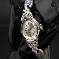 ウォルサム ボタニカルデザイン 石装飾 レディースアンティークウオッチ デッドストックブレスレット