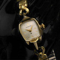 ハミルトン ゴールドケース＆シルバーダイアル レディースアンティークウオッチ 分解掃除済み