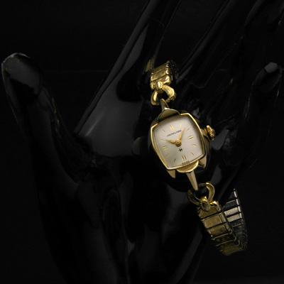 ハミルトン ゴールドケース＆シルバーダイアル レディースアンティークウオッチ 分解掃除済み