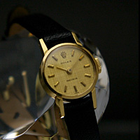 ロレックス ラウンド 18KYG アンティークレディースウオッチ つや消し文字盤