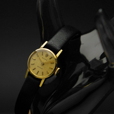 ロレックス ラウンド 18KYG アンティークレディースウオッチ つや消し文字盤