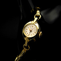 ハミルトン ホワイトダイアル 10KGFケース アンティーク手巻きレディースウオッチ 分解掃除済み