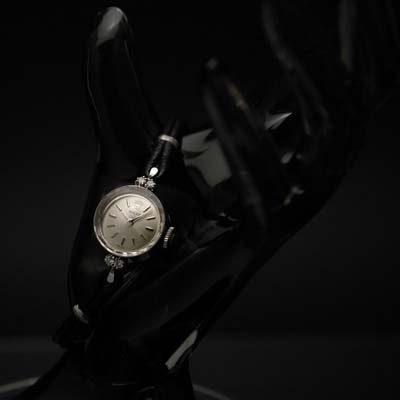 ロレックス プリズム風防 14Kホワイトゴールド ダイヤ装飾 レディースアンティークウオッチ