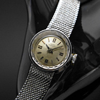 ジラール・ペルゴ シルバーダイアル プリズム風防 レディースアンティークウオッチ 分解掃除済み