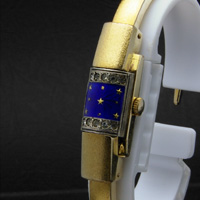 チャンドラー バングルウオッチ 装飾蓋仕様 10KGF アンティークレディースウオッチ