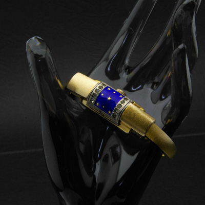 チャンドラー バングルウオッチ 装飾蓋仕様 10KGF アンティークレディースウオッチ