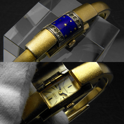 チャンドラー バングルウオッチ 装飾蓋仕様 10KGF アンティークレディースウオッチ 02