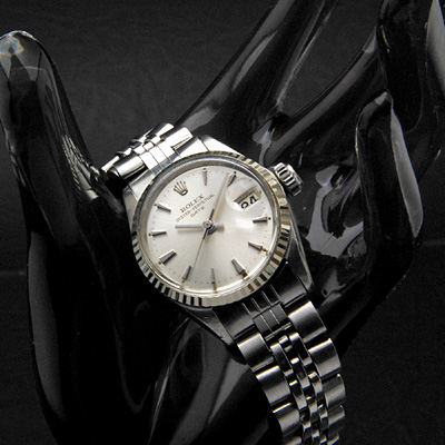 ロレックス オイスターパーペチュアルデイト レディース シルバー文字盤 Ref.6517 1964年製 分解掃除済み