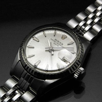 ロレックス オイスターパーペチュアルデイト レディース シルバー文字盤 Ref.6517 1964年製 分解掃除済み 02