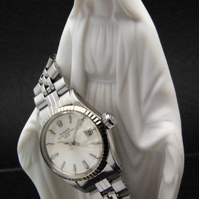 ロレックス オイスターパーペチュアルデイト レディース シルバー文字盤 Ref.6517 1964年製 分解掃除済み 03