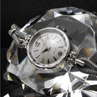 モバード ギャルト ダイヤ装飾 14KWG 楔形インデックス プリズム風防 レディースアンティークウオッチ